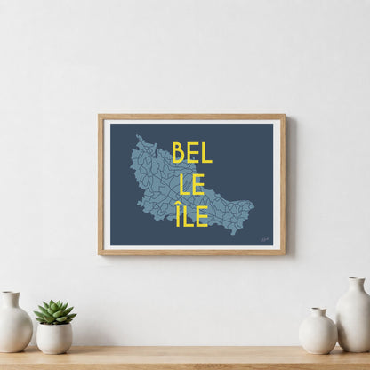 Poster Belle-Île Bretagne – décoration murale inspirée des paysages marins et de l’océan Atlantique.