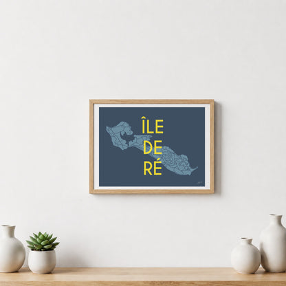 Poster Île de Ré Atlantique – décoration murale inspirée des plages, marais salants et villages rétais