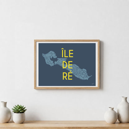 Poster Île de Ré Atlantique – décoration murale inspirée des plages, marais salants et villages rétais