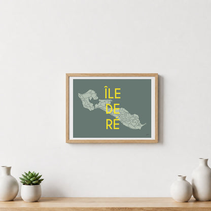 Poster Île de Ré Atlantique – décoration murale inspirée des plages, marais salants et villages rétais