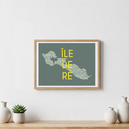 Poster Île de Ré Atlantique – décoration murale inspirée des plages, marais salants et villages rétais