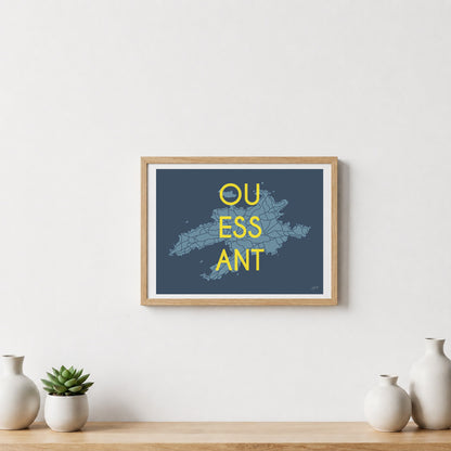 Poster Ouessant Bretagne – décoration murale inspirée des falaises, de l’océan et de la Bretagne sauvage.  