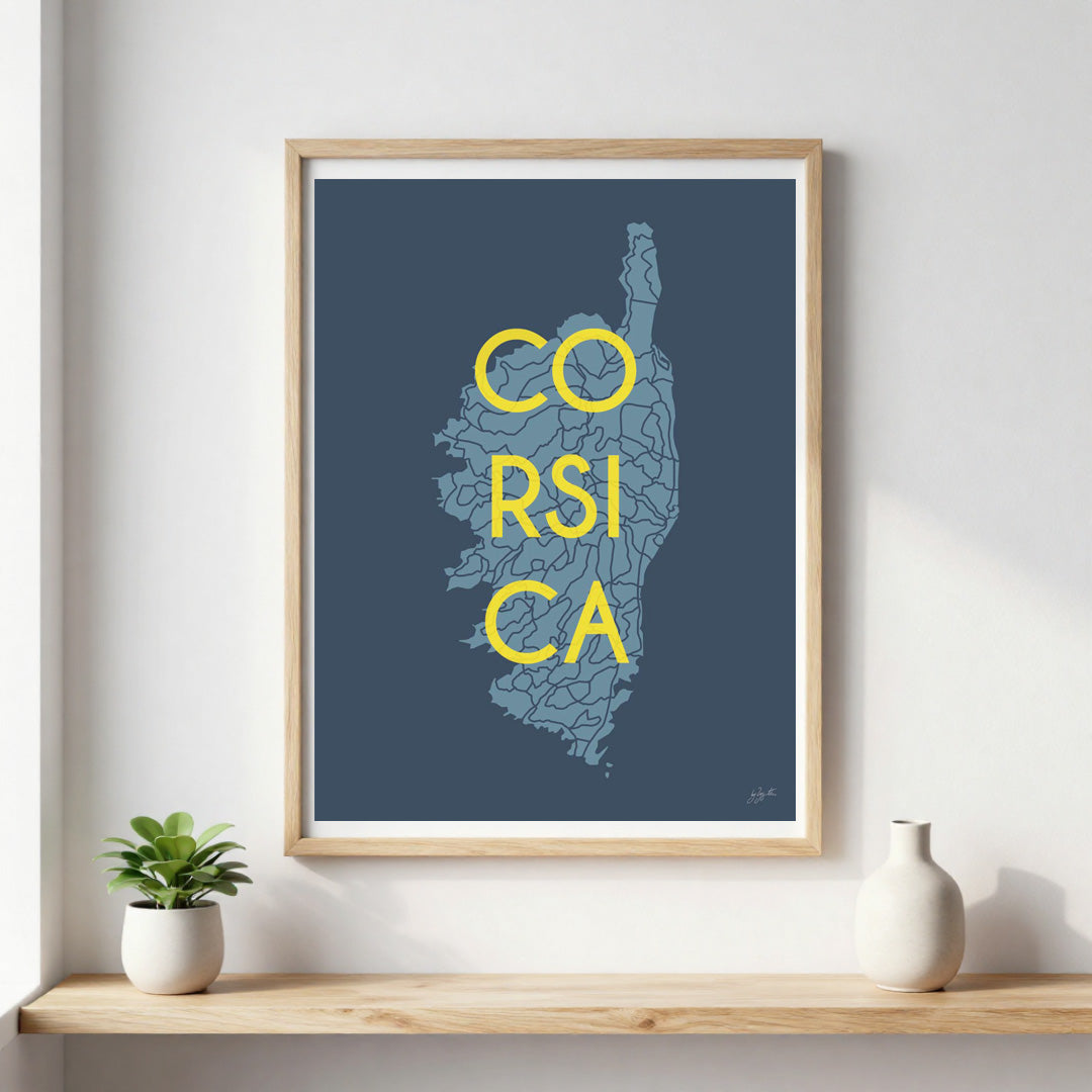 Poster Corse Île de Beauté – décoration murale inspirée des paysages corses et de la Méditerranée.