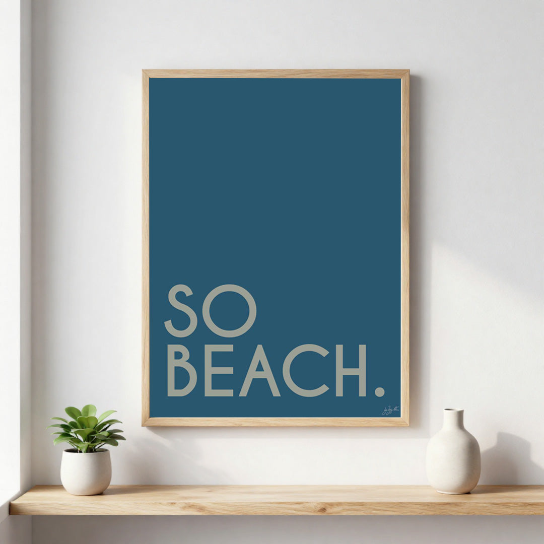 Poster So Beach design minimaliste inspirée de la plage et des vacances