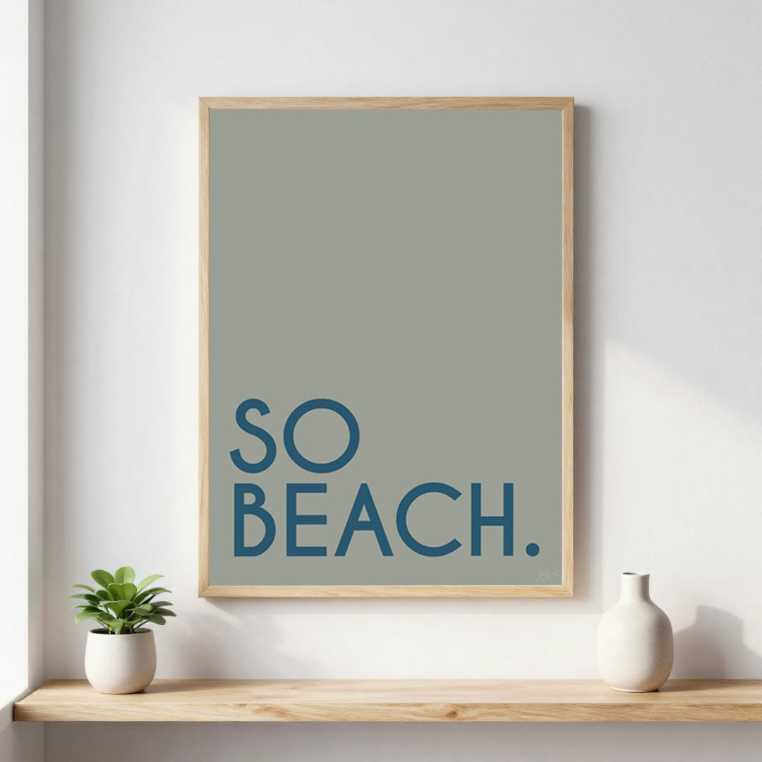 Poster So Beach design minimaliste inspirée de la plage et des vacances