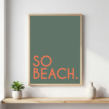 Poster So Beach design minimaliste inspirée de la plage et des vacances