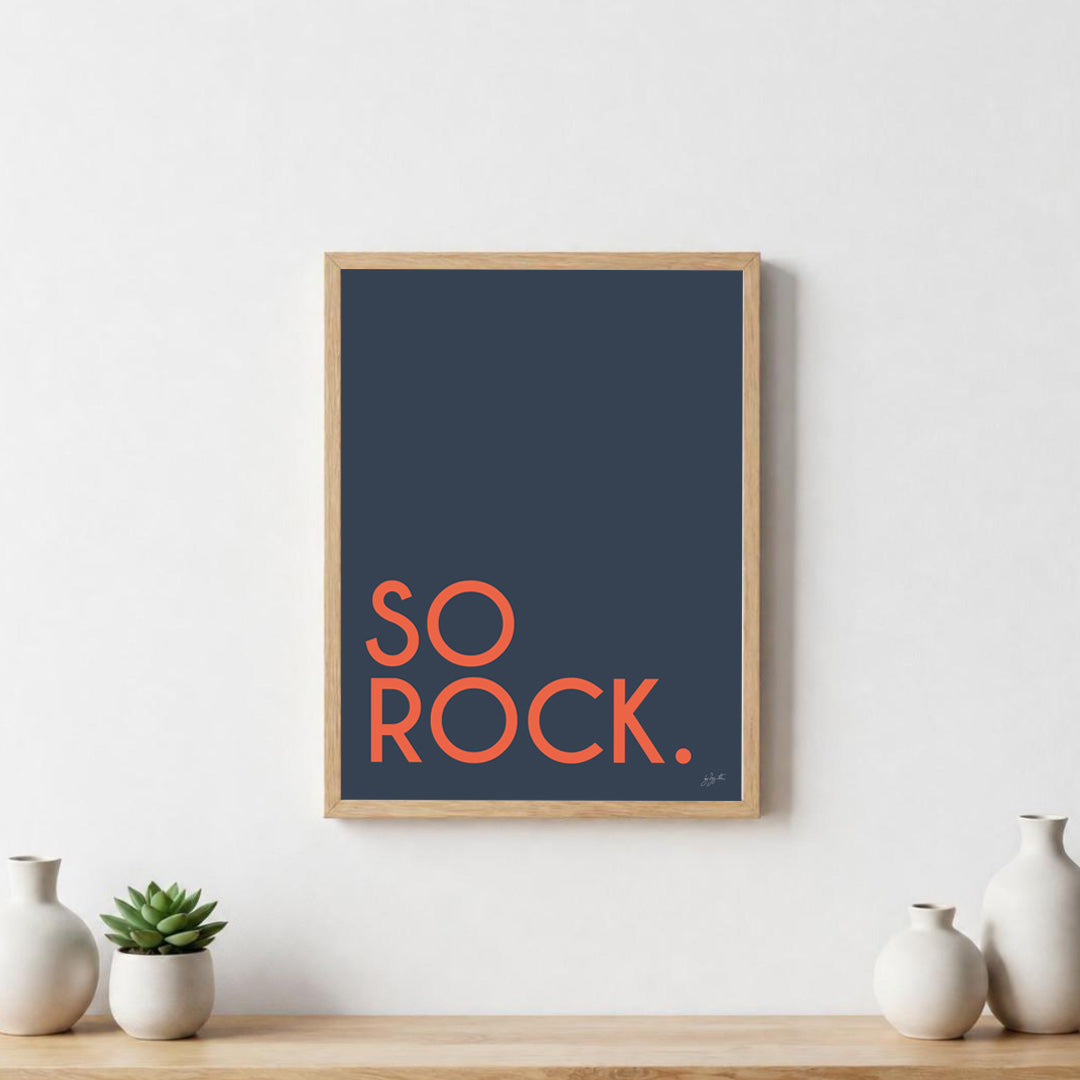 Poster So Rock avec typographie minimaliste pour décoration murale contemporaine
