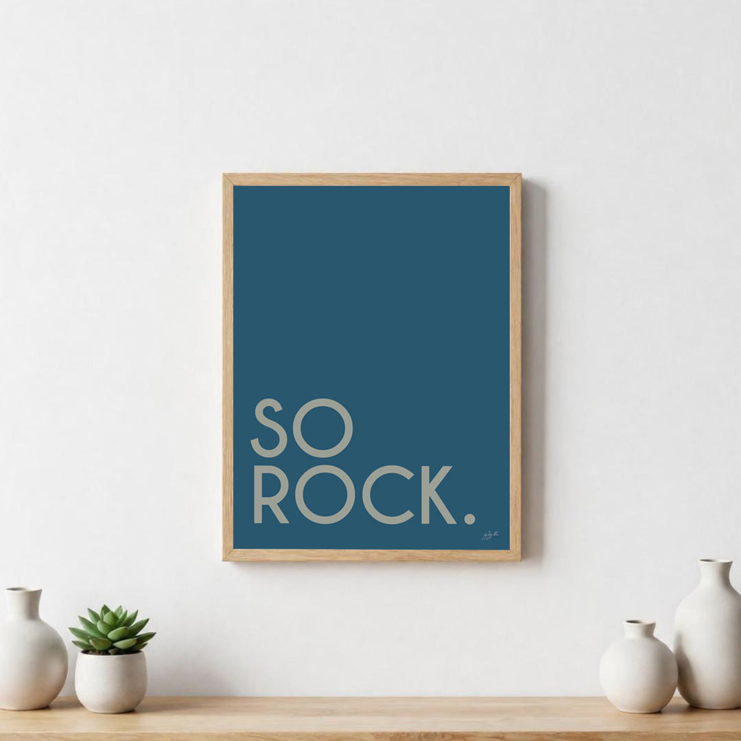 Poster So Rock avec typographie minimaliste pour décoration murale contemporaine