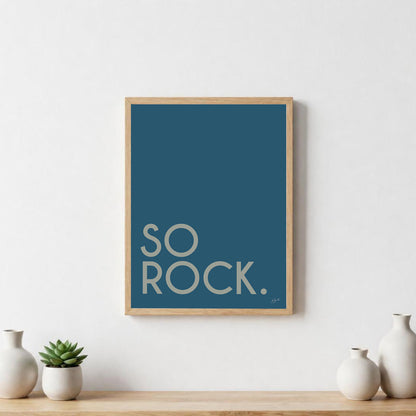 Poster So Rock avec typographie minimaliste pour décoration murale contemporaine