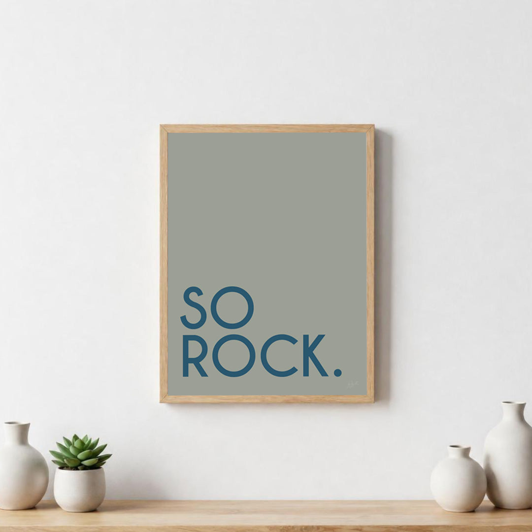 Poster So Rock avec typographie minimaliste pour décoration murale contemporaine