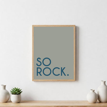 Poster So Rock avec typographie minimaliste pour décoration murale contemporaine