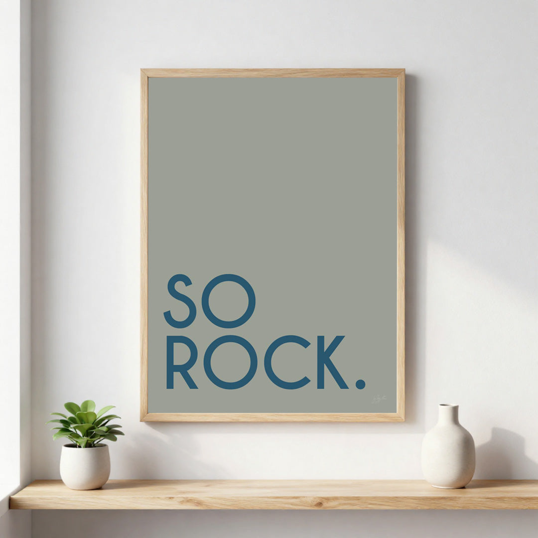 Poster So Rock avec typographie minimaliste pour décoration murale contemporaine