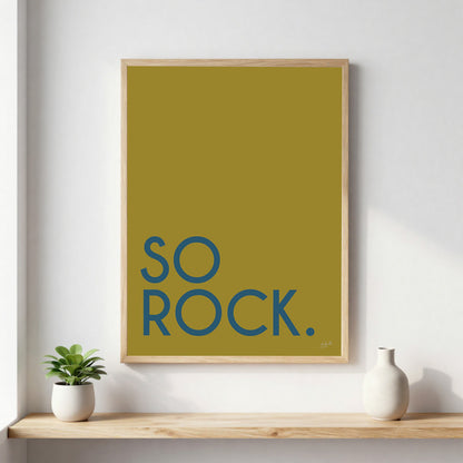Poster So Rock avec typographie minimaliste pour décoration murale contemporaine