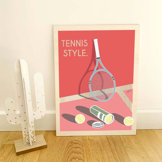 Tennis style. Roland Garros - bois brut