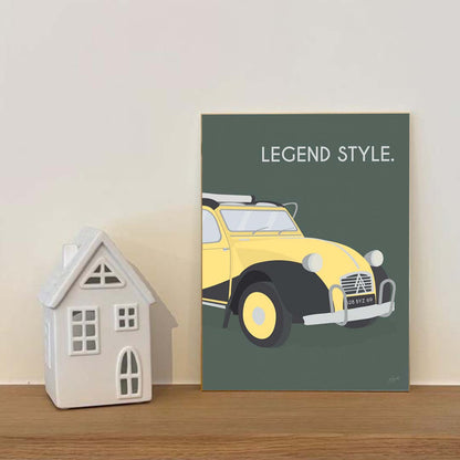 Affiche 2CV vintage – décoration murale inspirée de la célèbre Citroën 2CV et de l’esprit rétro français.