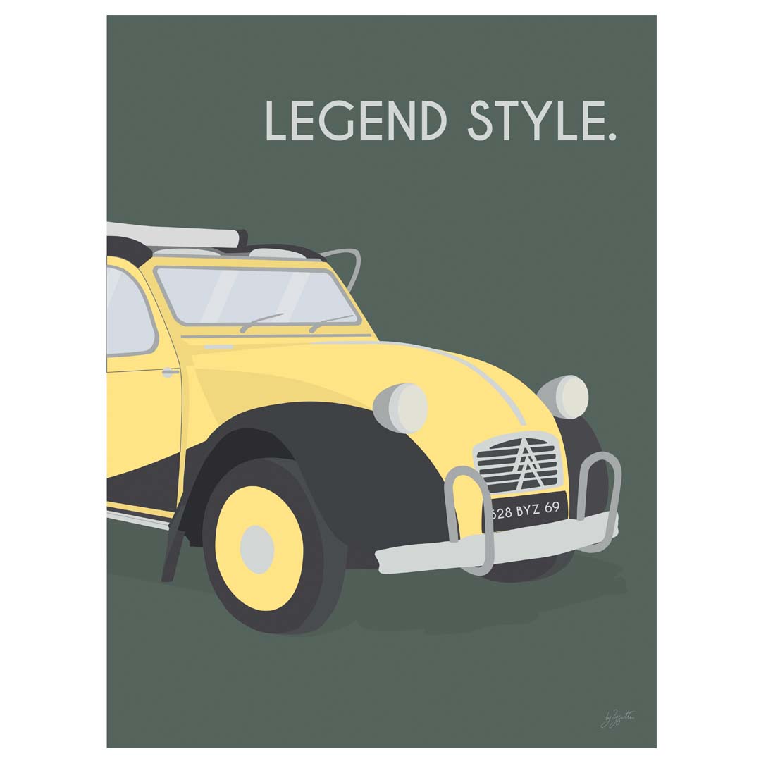 Affiche 2CV vintage – décoration murale inspirée de la célèbre Citroën 2CV et de l’esprit rétro français.