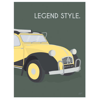 Affiche 2CV vintage – décoration murale inspirée de la célèbre Citroën 2CV et de l’esprit rétro français.
