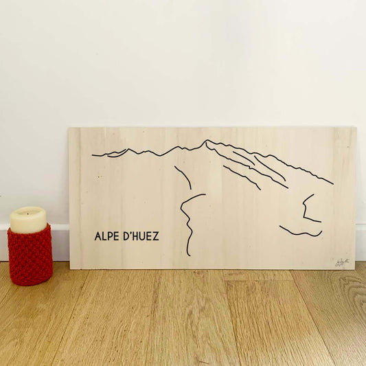 Affiche décorative Alpe d'Huez vintage représentant la célèbre station de ski des Alpes françaises.