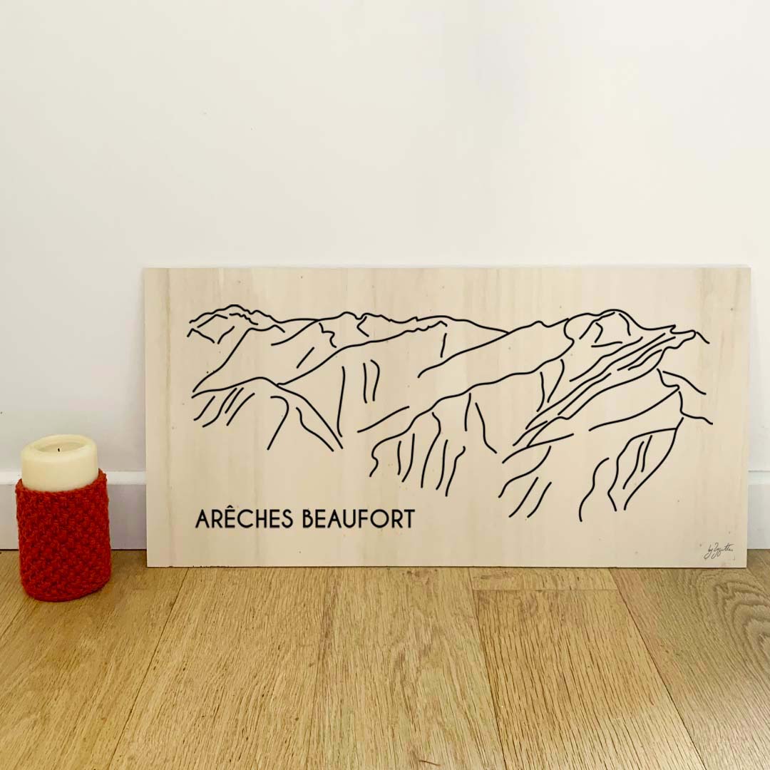 Affiche décorative Arêches-Beaufort style vintage représentant une station de ski des Alpes françaises.