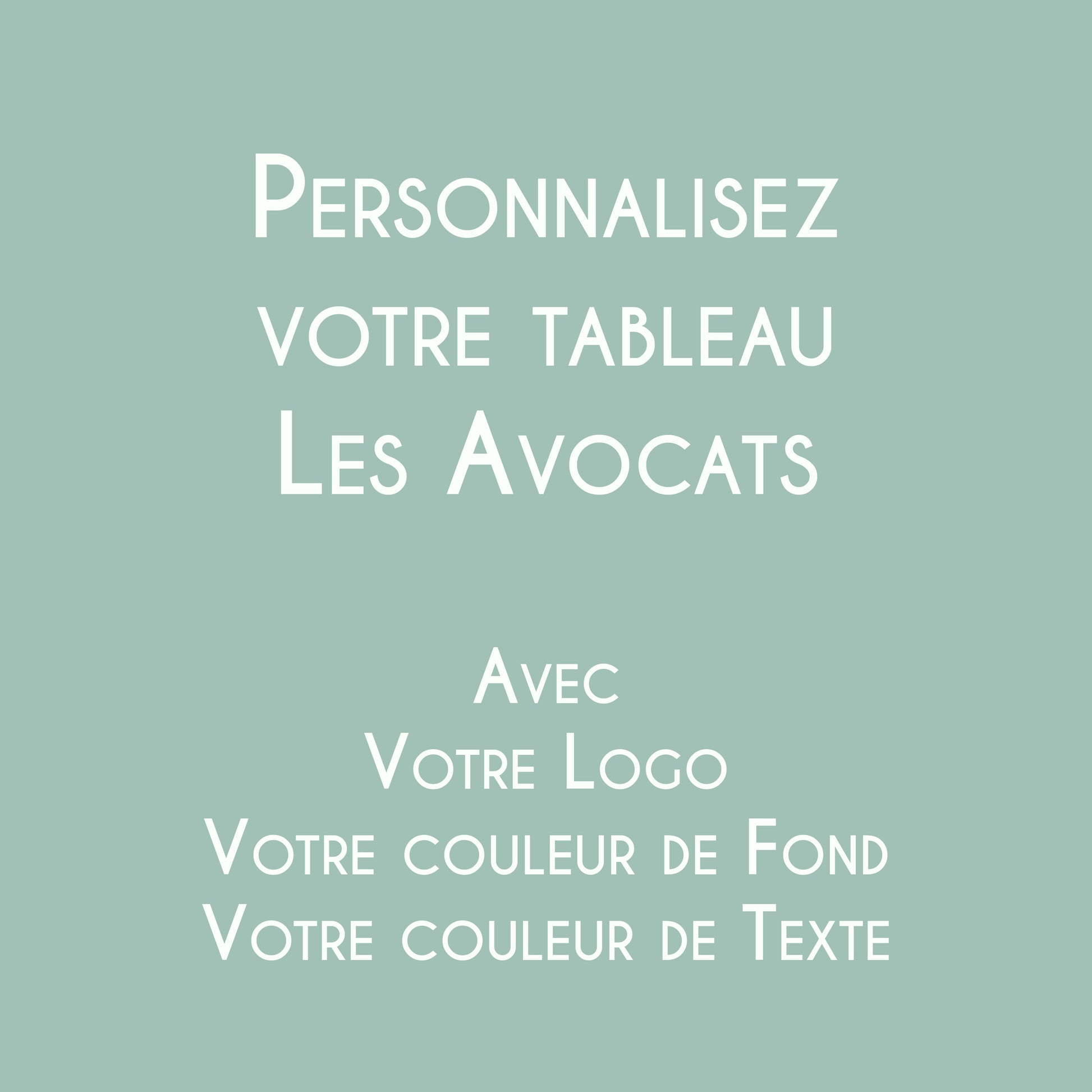 Affiche personnalisée Les Avocats avec logo et couleurs du cabinet d'avocat.
