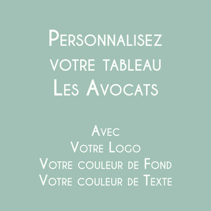 Affiche personnalisée Les Avocats avec logo et couleurs du cabinet d'avocat.