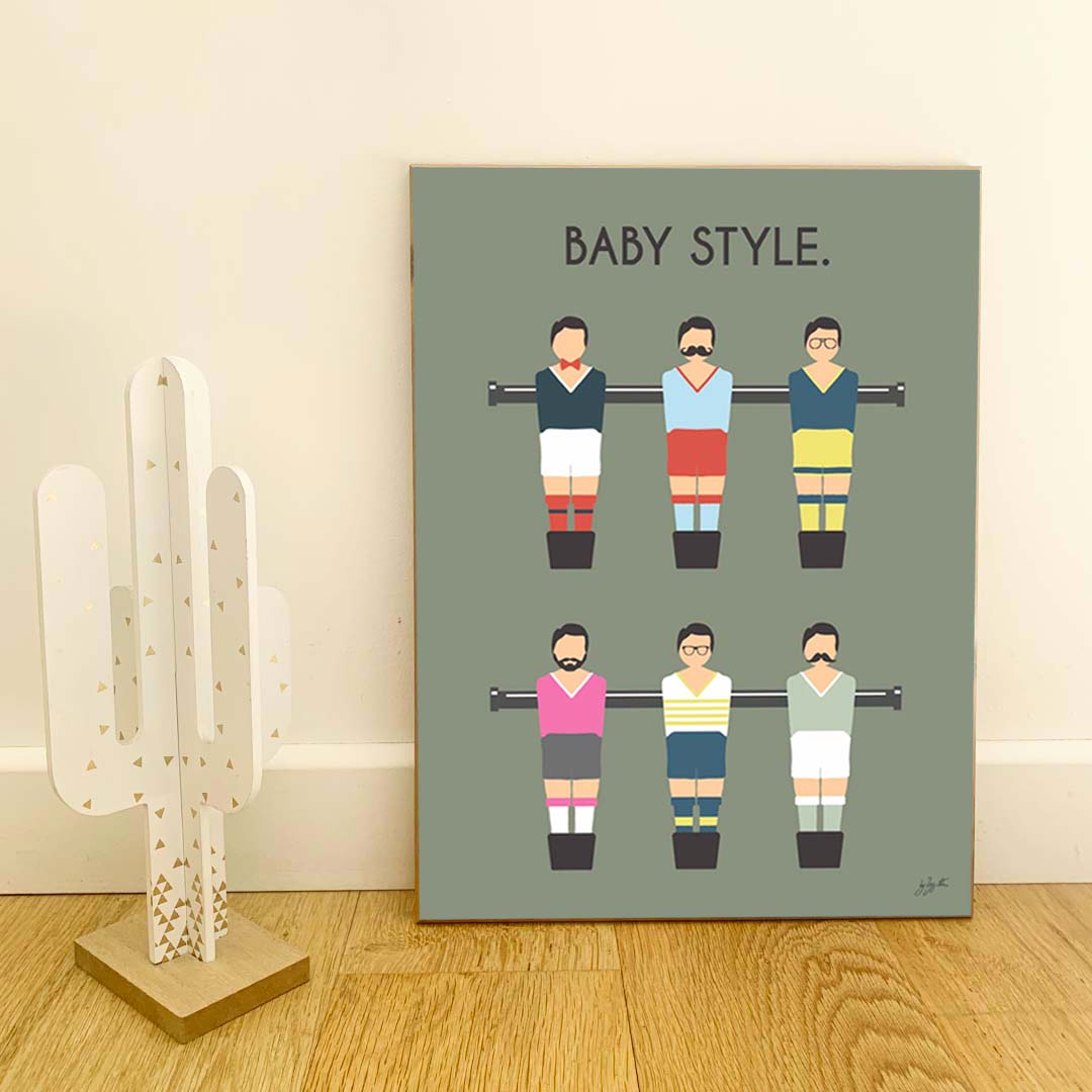 Affiche babyfoot vintage – décoration murale rétro inspirée du célèbre jeu de café et des moments de convivialité.