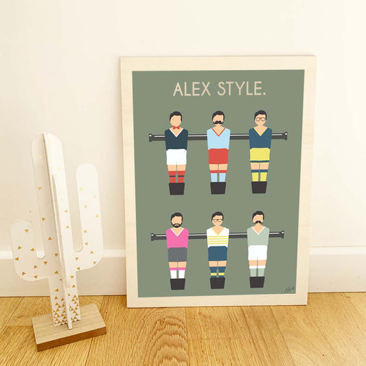 Affiche babyfoot vintage – décoration murale rétro inspirée du célèbre jeu de café et des moments de convivialité.
