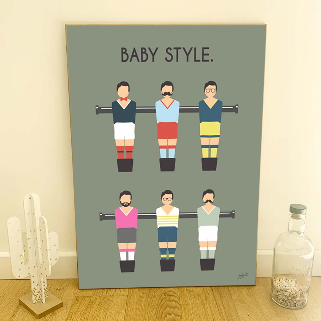 Affiche babyfoot vintage – décoration murale rétro inspirée du célèbre jeu de café et des moments de convivialité.