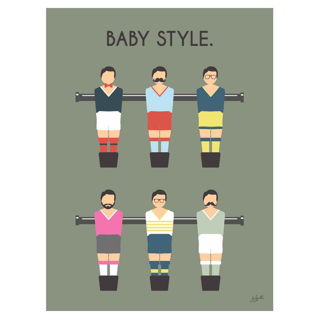 Affiche babyfoot vintage – décoration murale rétro inspirée du célèbre jeu de café et des moments de convivialité.