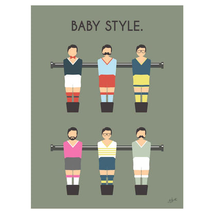 Affiche babyfoot vintage – décoration murale rétro inspirée du célèbre jeu de café et des moments de convivialité.