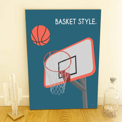Affiche basketball street – décoration murale inspirée du basket et de l’univers urbain.