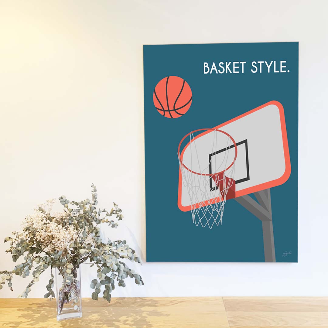 Affiche basketball street – décoration murale inspirée du basket et de l’univers urbain.