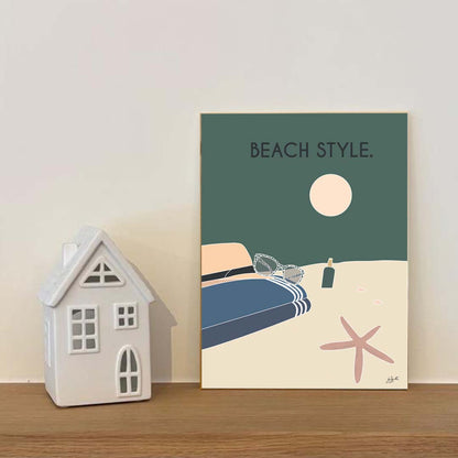 Affiche bord de mer vacances – décoration murale inspirée de la plage, de l’océan et de l’évasion.