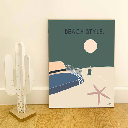 Affiche bord de mer vacances – décoration murale inspirée de la plage, de l’océan et de l’évasion.