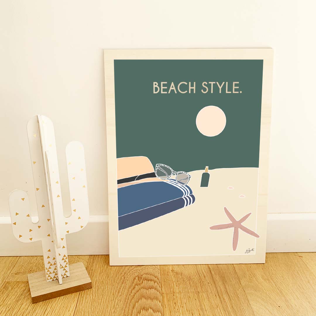 Affiche bord de mer vacances – décoration murale inspirée de la plage, de l’océan et de l’évasion.