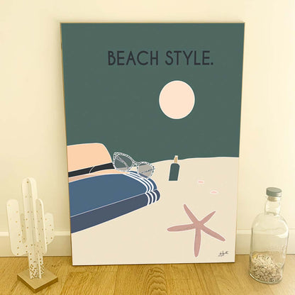 Affiche bord de mer vacances – décoration murale inspirée de la plage, de l’océan et de l’évasion.