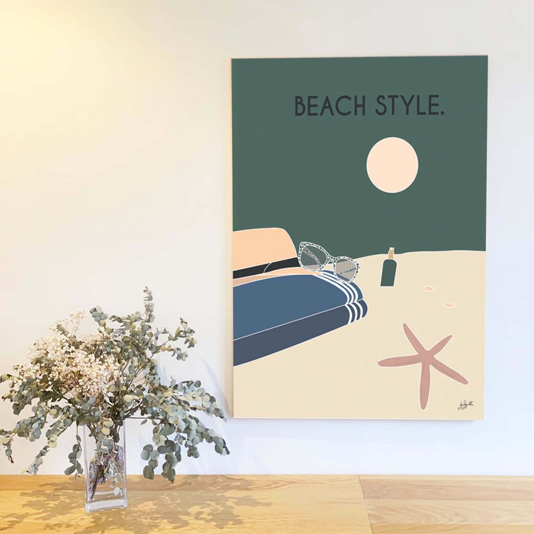 Affiche bord de mer vacances – décoration murale inspirée de la plage, de l’océan et de l’évasion.