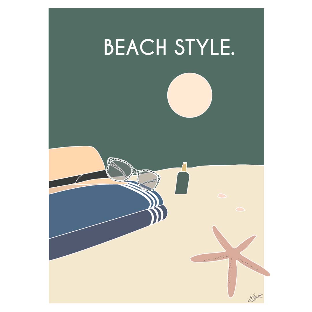 Affiche bord de mer vacances – décoration murale inspirée de la plage, de l’océan et de l’évasion.