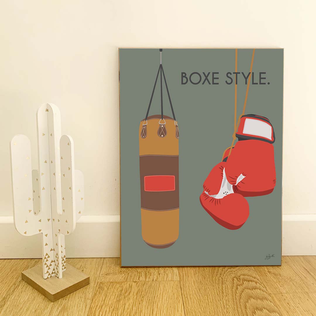 Affiche boxe motivation – décoration murale inspirée de la boxe, du dépassement de soi et des sports de combat.