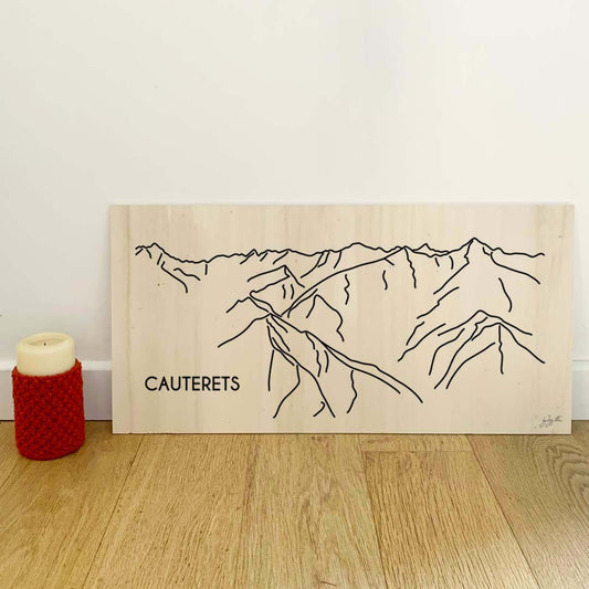Affiche décorative Cauterets style vintage représentant une station des Pyrénées.