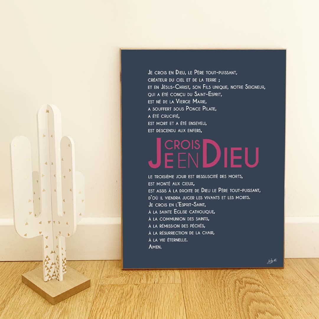 Affiche Credo – décoration murale chrétienne mettant en valeur la profession de foi catholique