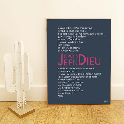 Affiche Credo – décoration murale chrétienne mettant en valeur la profession de foi catholique