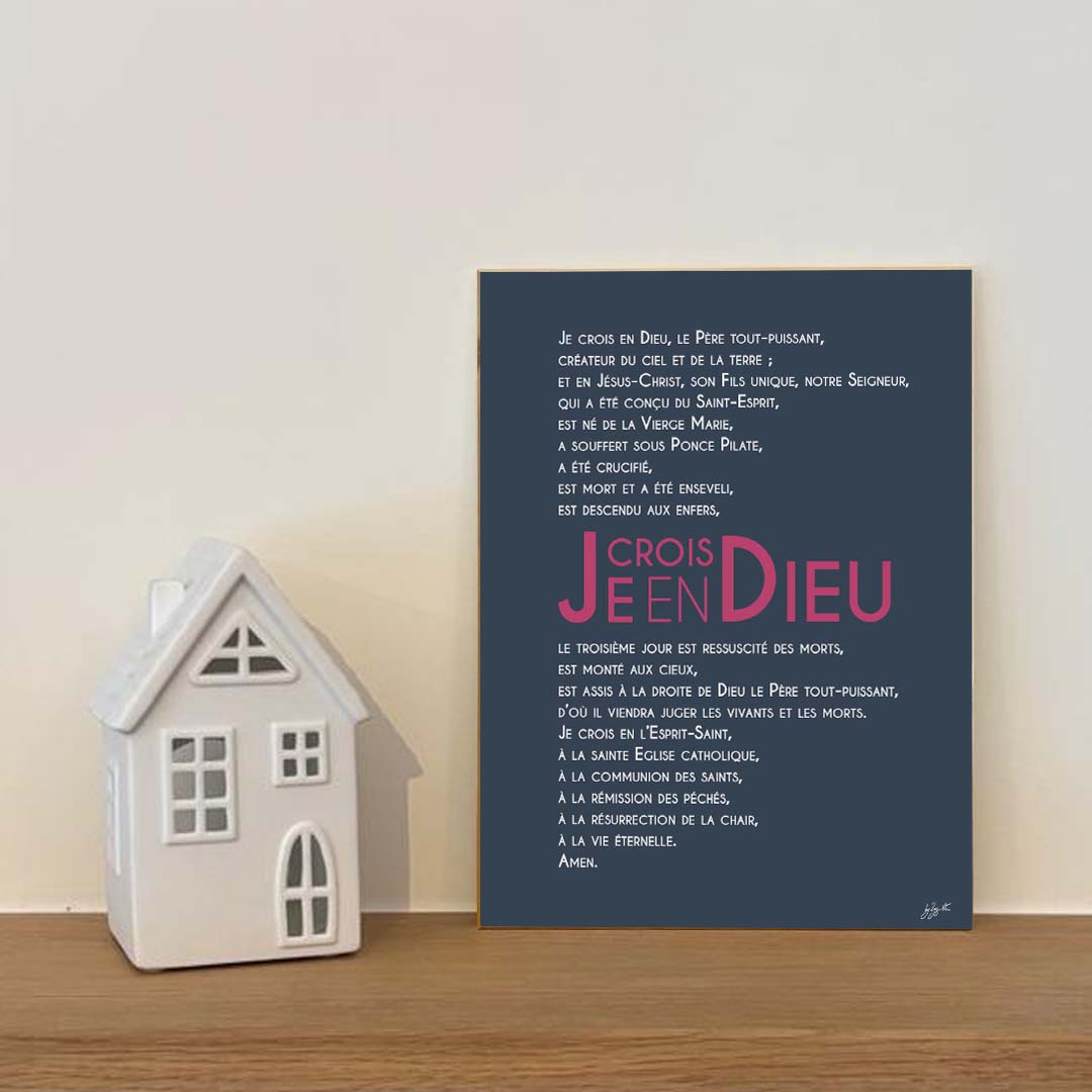 Affiche Credo – décoration murale chrétienne mettant en valeur la profession de foi catholique