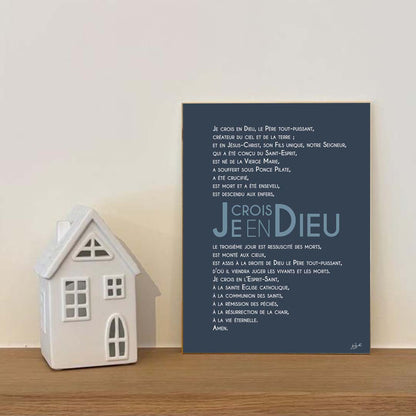 Affiche Credo – décoration murale chrétienne mettant en valeur la profession de foi catholique