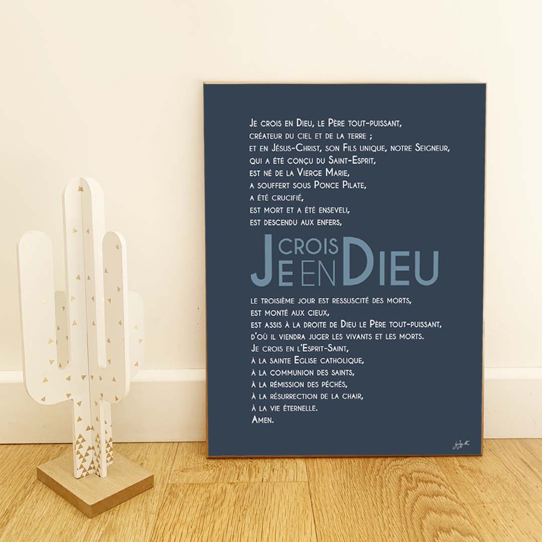 Affiche Credo – décoration murale chrétienne mettant en valeur la profession de foi catholique