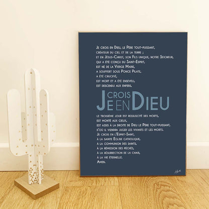 Affiche Credo – décoration murale chrétienne mettant en valeur la profession de foi catholique