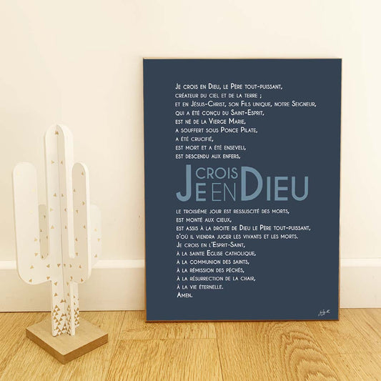 Affiche Credo – décoration murale chrétienne mettant en valeur la profession de foi catholique