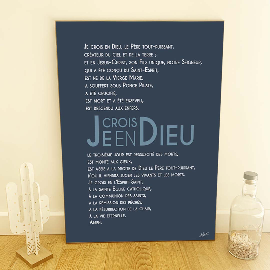 Affiche Credo – décoration murale chrétienne mettant en valeur la profession de foi catholique