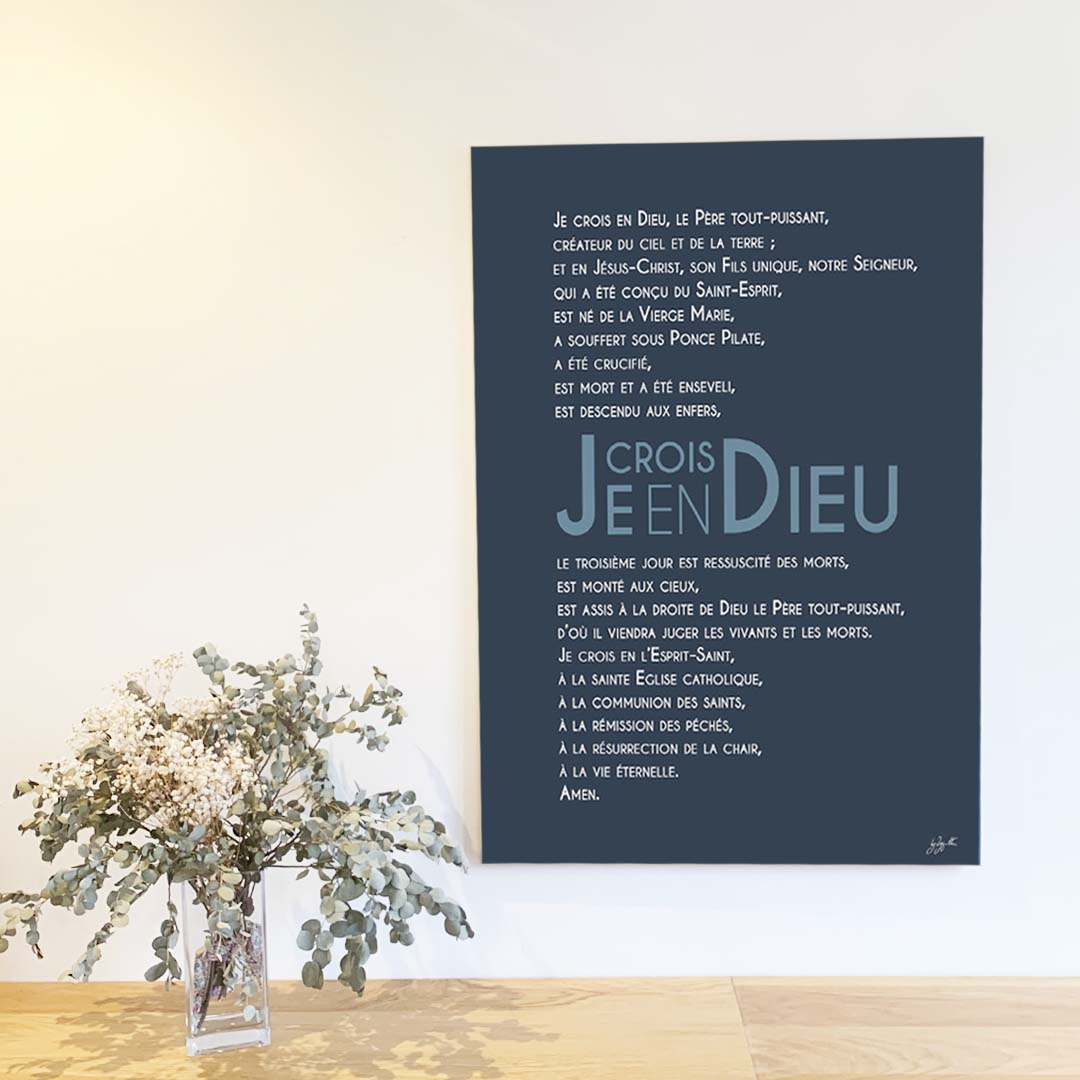 Affiche Credo – décoration murale chrétienne mettant en valeur la profession de foi catholique