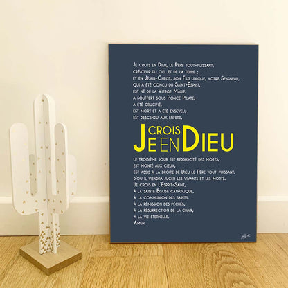 Affiche Credo – décoration murale chrétienne mettant en valeur la profession de foi catholique